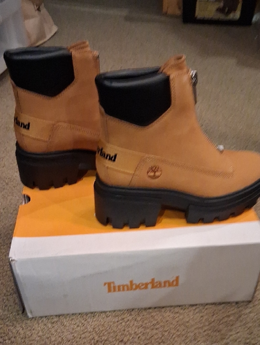Timberland Women's Wheat Front-Zip Lug Sole Booties - Picture 6 of 8
